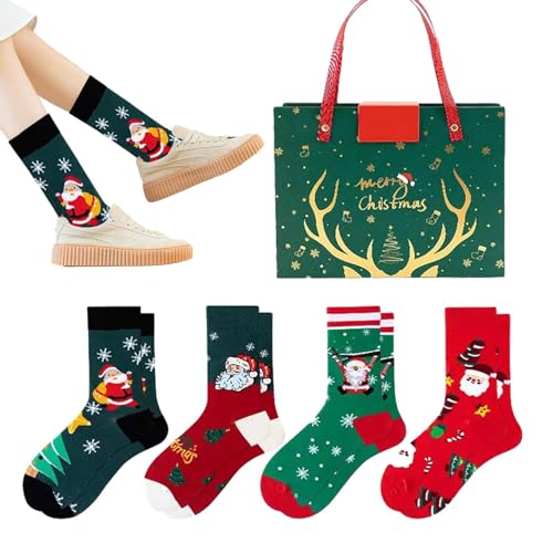 Cartoon Weihnachtssocken für Erwachsene | Anti-Rutsch-Socken für Erwachsene mit weicher Baumwolle - Neuheitssocken für Damen für Küche, Weihnachtsfeier, Wohnzimmer, Schlafzimmer, Arbeitszimmer, Buniq von BUNIQ