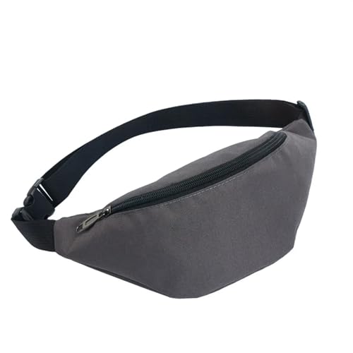 Herren Damen Laufen Bauchtasche,GüRteltasche Frauen Männer Taille Tasche Damen Leinwand Fanny Pack Mode Sport Reise Telefon Weibliche Bum Gürtel Taschen (Color : Gray) von BUNIQ