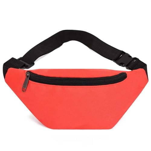 Herren Damen Laufen Bauchtasche,GüRteltasche Frauen Männer Taille Tasche Damen Leinwand Fanny Pack Mode Sport Reise Telefon Weibliche Bum Gürtel Taschen (Color : Red) von BUNIQ