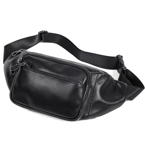 Herren Damen Laufen Bauchtasche,GüRteltasche Männer Taille Pack Leder Tasche Taille Gürtel Tasche Leder Fanny Pack for Männer Mode Mini Telefon Tasche Männliche Schulter Taschen von BUNIQ