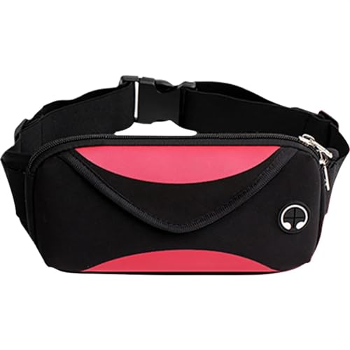 Herren Damen Laufen Bauchtasche,GüRteltasche Sport Taille Bodypack Radfahren Laufen Joggen Fitness Gym Geldbörse Fit Telefon Schulter Gürtel Tasche Tasche Männer Frauen Reisen Fanny Pack (Color : Red von BUNIQ