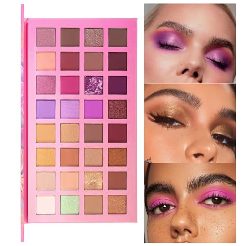 Lidschatten-Palette | 32 Farben hochpigmentiertes Augen-Make-up,Mischbare, hochpigmentierte, matte Lidschattenpalette mit samtiger Textur für Anfänger und alle Hauttöne Buniq von BUNIQ