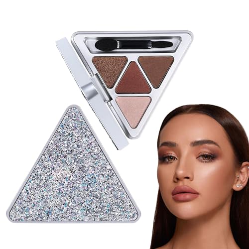 Lidschatten-Palette Make-up,4 Farben Glitzer-Make-up-Palette | Professionelle Lidschatten-Kosmetik – wasserfeste Pigment-Lidschatten-Palette, Glitzer-Make-up-Palette, bunte Lidschatten-Palette Buniq von BUNIQ