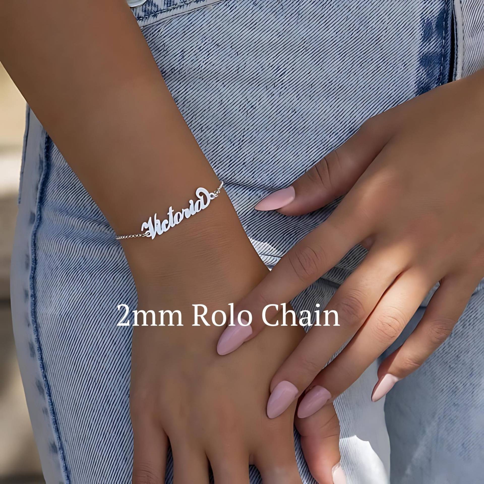 Carrie Name Armband Sterling Silber Oder Vergoldet | Figaro Rolo Kette Personalisierte Schmuck Geschenk Für Sie von BUNIQE