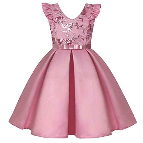 BUNNY LULU Mädchen Kleid mit schräger Schulter, Brautjungfer, Hochzeit, Prinzessin, Kinder, Schleife, Geburtstagsball, Party, Show, Abend, Lavendel. BUNNY LULU Mädchen Kleid mit schräger Schulter, Brautjungfer, Hochzeit, Prinzessin, Kinder, Schleife, Geburtstagsball, Party, Show, Abend, Lavendel. von BUNNY LULU