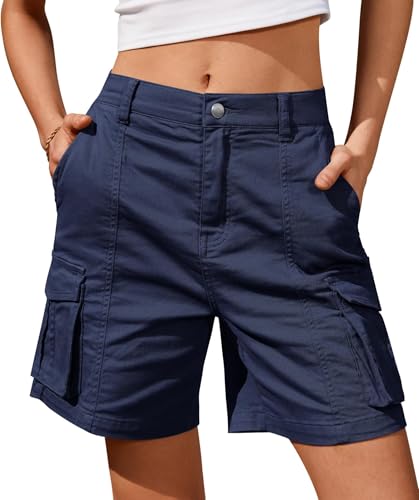 BUNSLOOM Shorts Damen Sommer Cargo Kurze Wanderhose Outdoor Freizeithose mit Mehrfach Taschen von BUNSLOOM