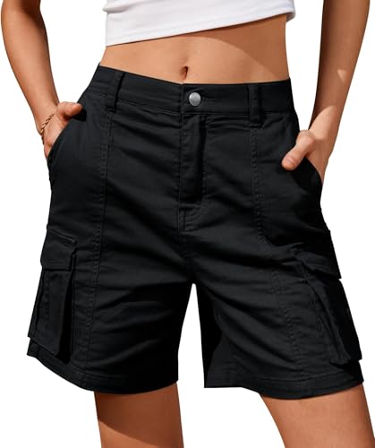 BUNSLOOM Damen Shorts Sommer Cargo Kurze Wanderhose Outdoor Freizeithose mit Mehrfach Taschen von BUNSLOOM