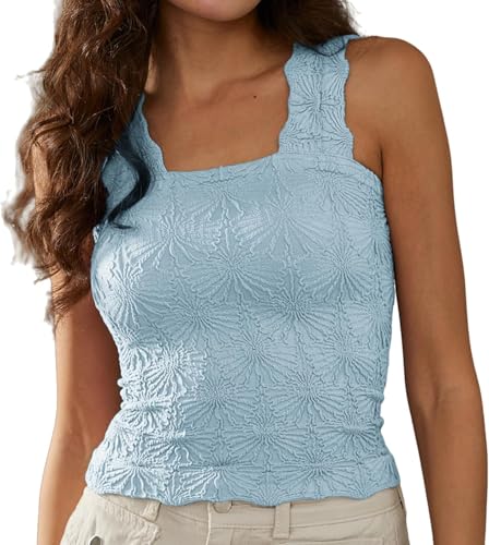 BUNSLOOM Damen Tops Sommer Elegant Y2K Ärmellos Modische Oberteile Cute Crop Top von BUNSLOOM