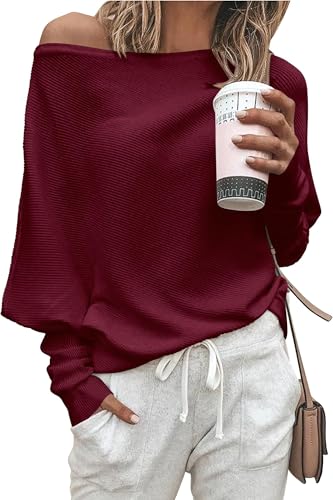 BUNSLOOM Oberteile Damen Frühling Herbst Langarm Y2k Tops Lässige Oversize T Shirts Trendy 2025 Frauen Kleidung von BUNSLOOM