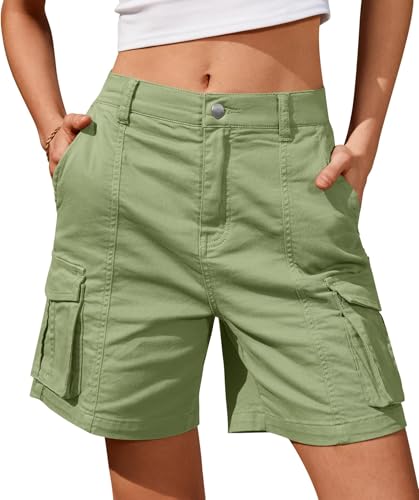 BUNSLOOM Damen Shorts Sommer Cargo Kurze Wanderhose Outdoor Freizeithose mit Mehrfach Taschen von BUNSLOOM