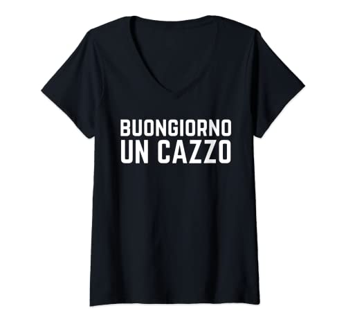 Damen BUONGIORNO UN CAZZO T-Shirt mit V-Ausschnitt von BUONGIORNO UN CAZZO