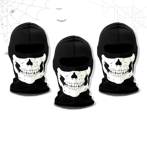 3 Stück Ghost Maske Call of Balaclava,Geister-Maske Totenkopf Sturmhaube,Call of Duty Sturmhaube Skull Maske,Balaclava Geisterschädel Vollgesichtsmaske,Geeignet für Rollenspiele Halloween Cosplay von BUOSHUO