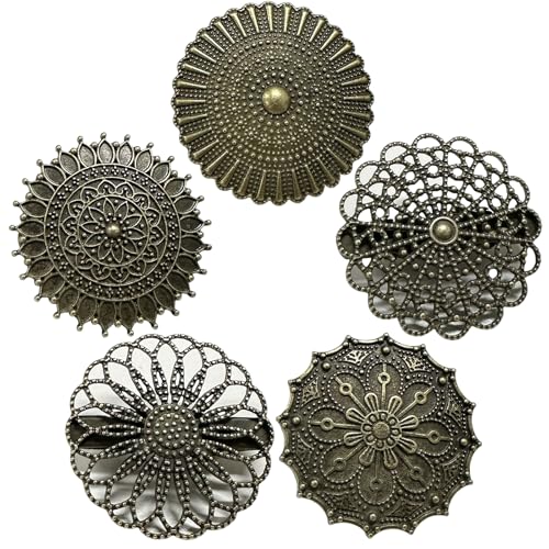 5 Stile Vintage Cardigan Clips,Broschen & Anstecknadeln für Damen,Runde Vintage Blumen Cardigan Clips,Broschen Für Kleidung,füR Pullover,Schals,TüCher,UmhäNge,Kleiderdekoration von BUOSHUO