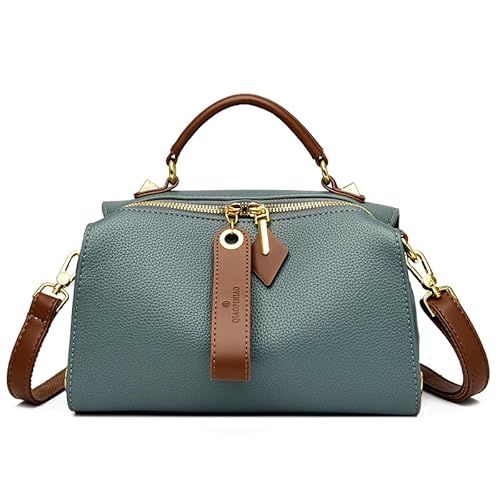 BUPEI Massive Leder-Umhängetasche for Damenhandtasche, Designer for Damen-Messenger-Handtasche (Color : Green, Size : 25cm 8cm 15cm) von BUPEI