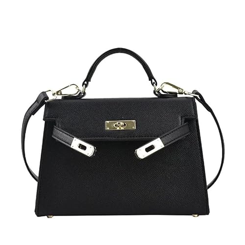 Damentasche mit großem Fassungsvermögen, Ledertasche, modische Umhängetasche, einfache und vielseitige Umhängetasche, Handtasche (Color : Black) von BUPEI