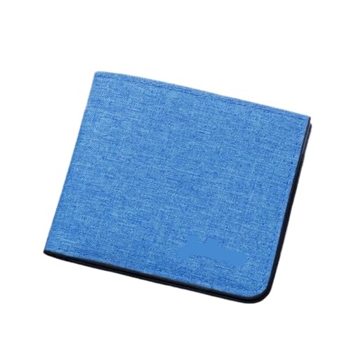 Herren-Geldbörse, Kurze, ultradünne, personalisierte Geldbörse aus Segeltuch, Geldbörse for Jugendliche, Gymnasiasten (Color : Blue) von BUPEI