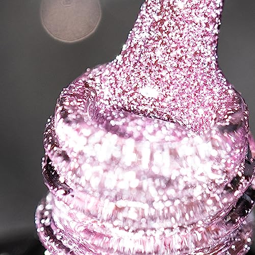 BURANO Reflektierender UV-Nagellack 7.3ml, Diamond Nail Glitter Polish, Sparkly Sommer Herbst Farbe, Holografischer Glitter (Gray Pink SZ12) von BURANO