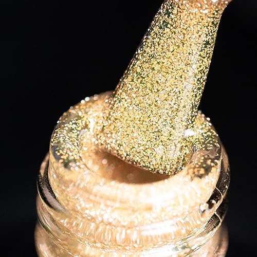 BURANO Reflektierender UV-Nagellack 7.3ml, Diamond Nail Glitter Gel Polish, Sparkly Sommer Herbst Farbe, Holografischer Glitter (SZN4) von BURANO