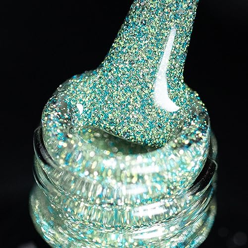 BURANO Reflektierender UV-Nagellack 7.3ml, Diamond Nail Glitter Gel Polish, Sparkly Sommer Herbst Farbe, Holografischer Glitter (SZN9) von BURANO