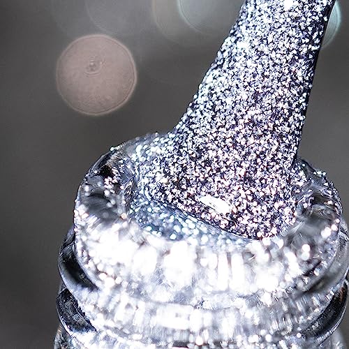 BURANO Reflective Gel Nagellack, UV-Nagellack 7.3ml Reflective Diamond Nail Glitter Gel Polish, Sparkly Sommer Herbst Farbe Gel Polish Holografische Glitter (Silver SZ11) von BURANO