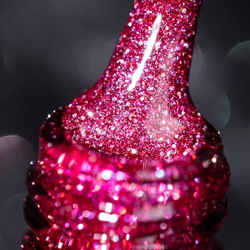 BURANO Reflektierender UV-Nagellack 7.3ml, Diamond Nail Glitter Gel Polish, Sparkly Sommer Herbst Farbe, Holografischer Glitter (JL17) von BURANO