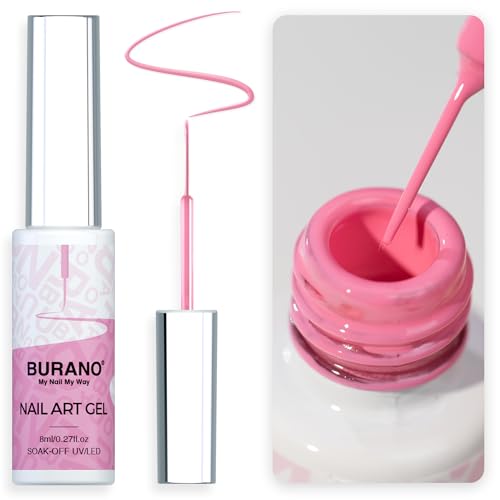 BURANO UV Nagellack, Farben UV Lack Gel Nägel Nageldesign 8ml Gel Liner Nail Art, Holographic Metallisch Glitzer Chrome Nagellack Gel Nail Polish French Gelnägel Farben (LX1) von BURANO