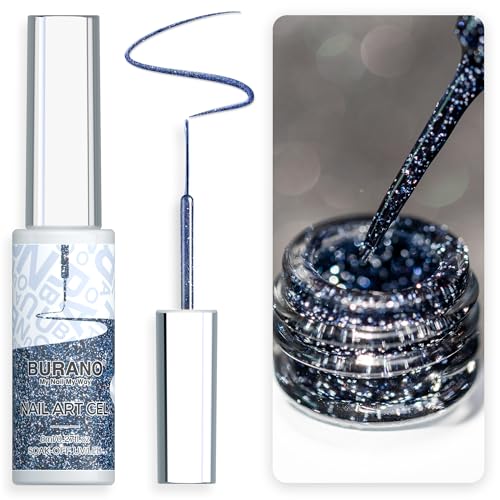 BURANO UV Nagellack, Farben UV Lack Gel Nägel Nageldesign 8ml Gel Liner Nail Art, Holographic Metallisch Glitzer Chrome Nagellack Gel Nail Polish French Gelnägel Farben (LX22) von BURANO