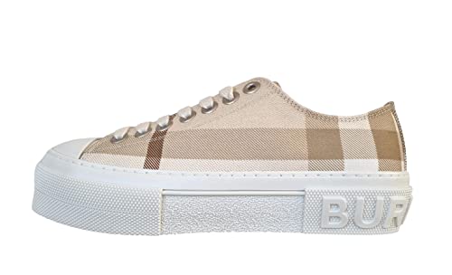 BURBERRY Damen Turnschuhe aus Baumwolle 8065647 Check Seil, beige, 40 EU von BURBERRY