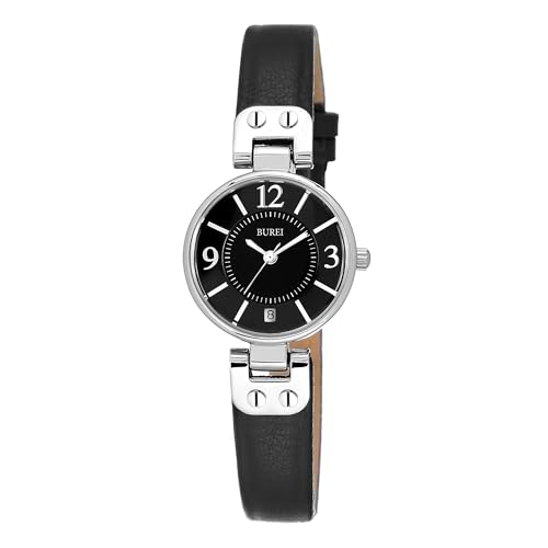 BUREI Damen-Luxus-Quarzuhr mit Zeigern, wasserdicht, mit einfachem Lederarmband – Exquisite kleine Damenuhr von BUREI