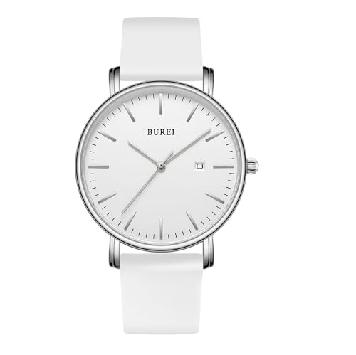 BUREI Herren Armbanduhren Mode Minimalistisch Analog Silikon Quarz Wasserdicht Uhren für Männer (Weib) von BUREI