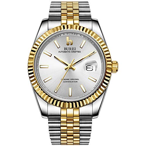 BUREI Uhr Herren Luxus Automatik Herrenuhr Saphirglas Edelstahl Armbanduhr mit Kalender für Männer BUREI Uhr Herren Luxus Automatik Herrenuhr Saphirglas Edelstahl Armbanduhr mit Kalender für Männer von BUREI