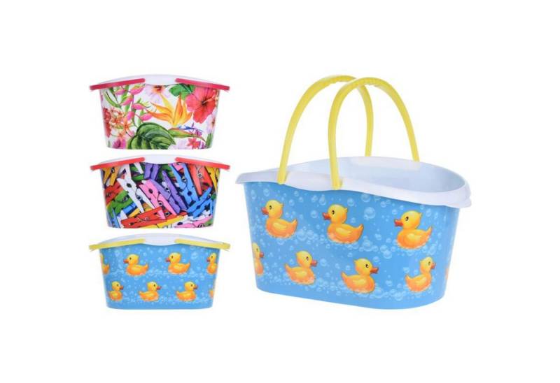 BURI Einkaufskorb Tragekorb Wäschekorb Einkaufskorb Klammerkorb bunt Kunststoff von BURI