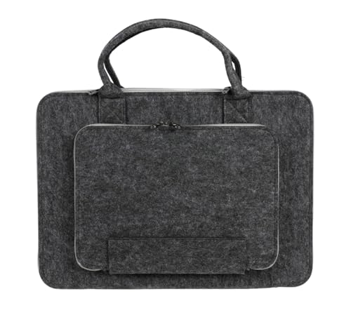 BURI Laptop-Tasche aus Filz Notebooktasche Schutzhülle Aktentasche Arbeitstasche Grau, Farbe:dunkelgrau von BURI