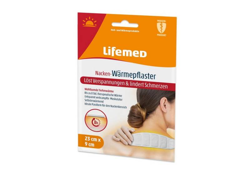 BURI Wärmepflaster 36x Lifemed Wärmepflaster Nacken 23x9 cm Weiß Kissen Rücken Schmerzen (36 St) von BURI