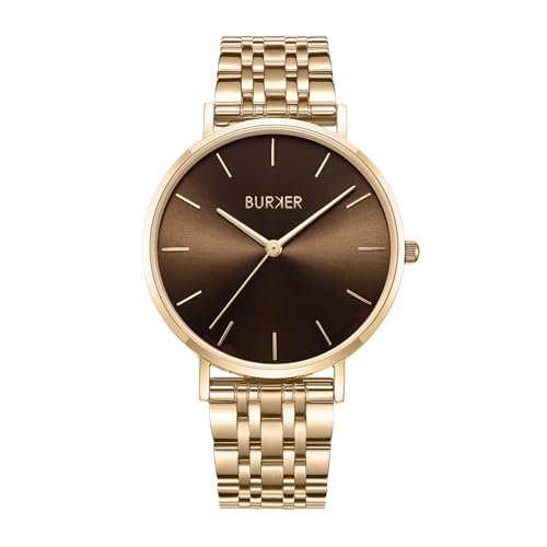 BURKER Damenuhr Ruby, Damen Armbanduhr Rond Klassisch Analog Wasserdicht 3 ATM Geschenk für Frauen Geburtstag Valentinstag - Gold Braun - 38 mm BURKER Damenuhr Ruby, Damen Armbanduhr Rond Klassisch Analog Wasserdicht 3 ATM Geschenk für Frauen Geburtstag Valentinstag - Gold Braun - 38 mm von BURKER