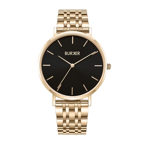 BURKER Damenuhr Ruby, Runder Damen Armbanduhr Klassisch Analog Wasserdicht 3 ATM Geschenk für Frauen Geburtstag Valentinstag - Gold Schwarz - 38 mm BURKER Damenuhr Ruby, Runder Damen Armbanduhr Klassisch Analog Wasserdicht 3 ATM Geschenk für Frauen Geburtstag Valentinstag - Gold Schwarz - 38 mm von BURKER