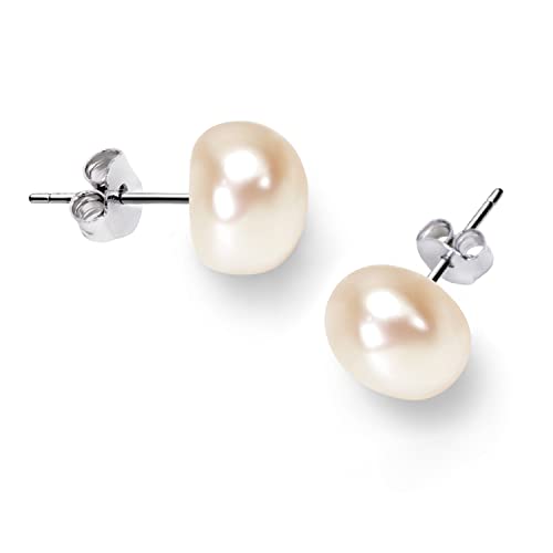 BURLAP LIFE 2023 Neue Süßwasser Echte Runde Perle Ohrstecker Qualität Perlenohrringe für Frauen, 11.0-12.0mm, Sterling Silber, Perle BURLAP LIFE 2023 Neue Süßwasser Echte Runde Perle Ohrstecker Qualität Perlenohrringe für Frauen, 11.0-12.0mm, Sterling Silber, Perle von BURLAP LIFE