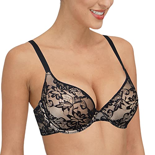 BURUVO Bestickte Damen-Jacquard-Spitze mit Polster-BH mit Stahlband-Low-Cut-BH Multi 95A von BURUVO