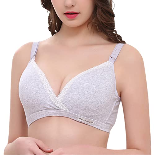 BURUVO Mutterschafts-Still-BH Abnehmbarer Stahlring frei sammeln Baumwolle atmungsaktiv bequemer Schlaf-BH 105E von BURUVO