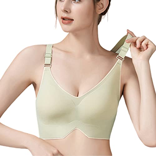 BURUVO Nicht versteifender Push-up-Yoga-BH für Frauen Schmetterlings-BH in großer Größe Green 115E von BURUVO