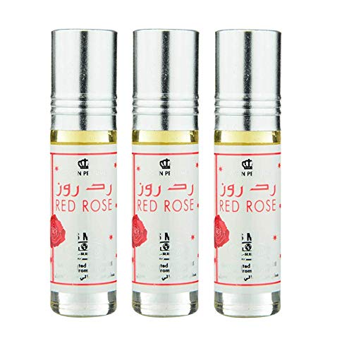 3 x Moschusduft Red Rose de Al Rehab – 6 ml Hinweise: Rosa, Vanille, Floral von BUSINESS SQUARE BS