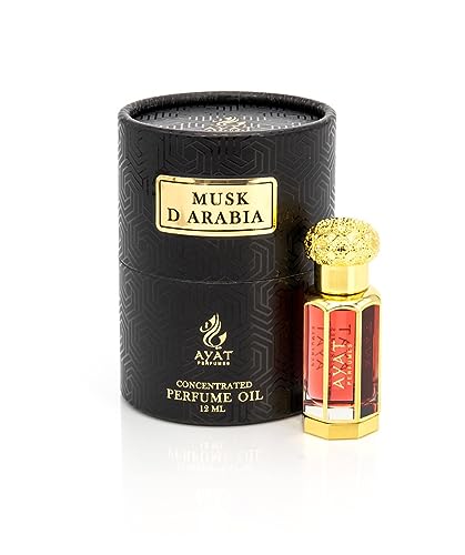 Ayat Perfume – Parfüm-Extrakt 12 ml | schöne Flasche in eleganter Schachtel | Attar Unisex ohne Alkohol | langanhaltendes Duftöl | arabischer Duft hergestellt in Dubai (Musk d'Arabia) von BUSINESS SQUARE BS