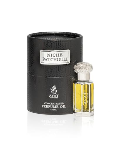 Ayat Perfumes – Parfüm-Extrakt 12 ml | Flasche verpackt in einer eleganten Box | Attar Unisex ohne Alkohol | lang anhaltendes Duftöl | arabischer Duft, hergestellt in Dubai (Niche Patchouli) von BUSINESS SQUARE BS