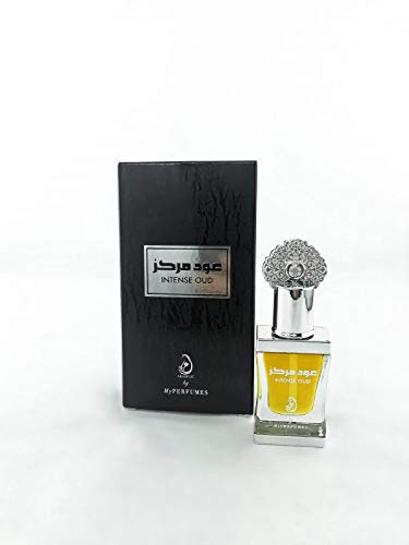 Parfüm INTENSE OUD 12ML From My Perfumes Attar Arabe Oriental White Musk Halal Für Männer und Frauen 100% Öl ohne Alkohol Langanhaltendes Duftöl Noten: Moschus, Ylang, Anis, Apfel, Zeder, Leder von BUSINESS SQUARE BS