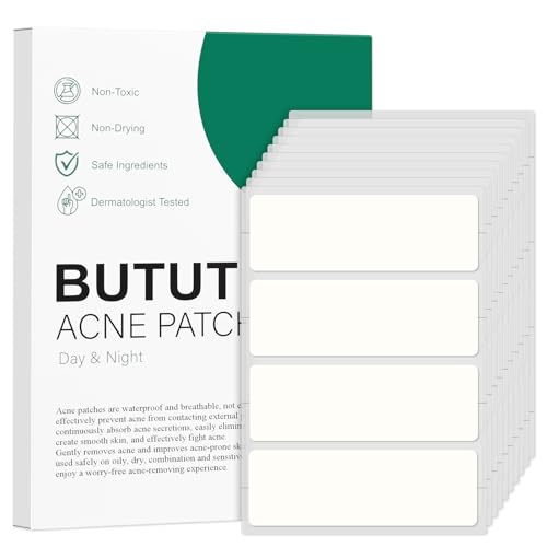 BUTBU 40 Stücks Pickel Patch Groß, 60 x 20mm Pimple Patches Micro Needle, Akne patches, Mighty-patch Invisible, Hydrokolloid Pflaster Für Gesicht, Kinn, Rücken oder Körper (Rechteck) von BUTBU