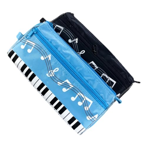 BUTIFULSIC Stiftetui 2 STK Mäppchen Bleistifthalter Mit Reißverschluss Musiknoten-stifttasche Kosmetik-Make-up-Tasche Musiknoten-stiftetui Tragbare Polyester Student Geschenk Hohe Kapazität von BUTIFULSIC