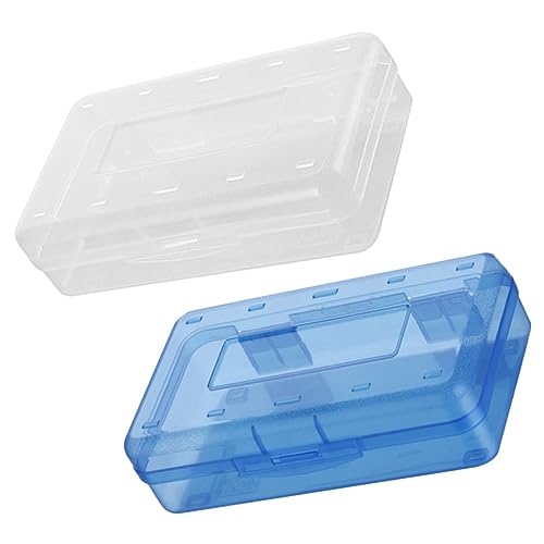 BUTIFULSIC Aufbewahrungsbox Für Stifte 2Er-Box Transparentes Federmäppchen -Behälter Federmäppchen mit Deckel aufbewahrungsdose Storage Boxes Aufbewahrungsbehälter für Stifte tragbar von BUTIFULSIC