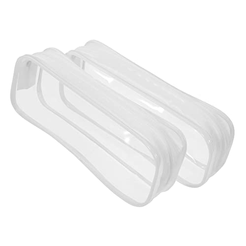 BUTIFULSIC 2St transparentes Federmäppchen aufbewahrungssack Storage Pockets PVC-Federmäppchen durchsichtige Kosmetiktasche kratzfestes Stiftetui Bleistiftbeutel groß Mehrzweck Manager Kind von BUTIFULSIC