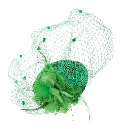 BUTIFULSIC St Patrick's Day Grüner Vintage Mini Hut mit Schleier Haarklammer Leichtes Komfortables Kostüm Accessoire für Outfit und Party Stilvoller Haarschmuck mit Festlichem Kleeblatt von BUTIFULSIC
