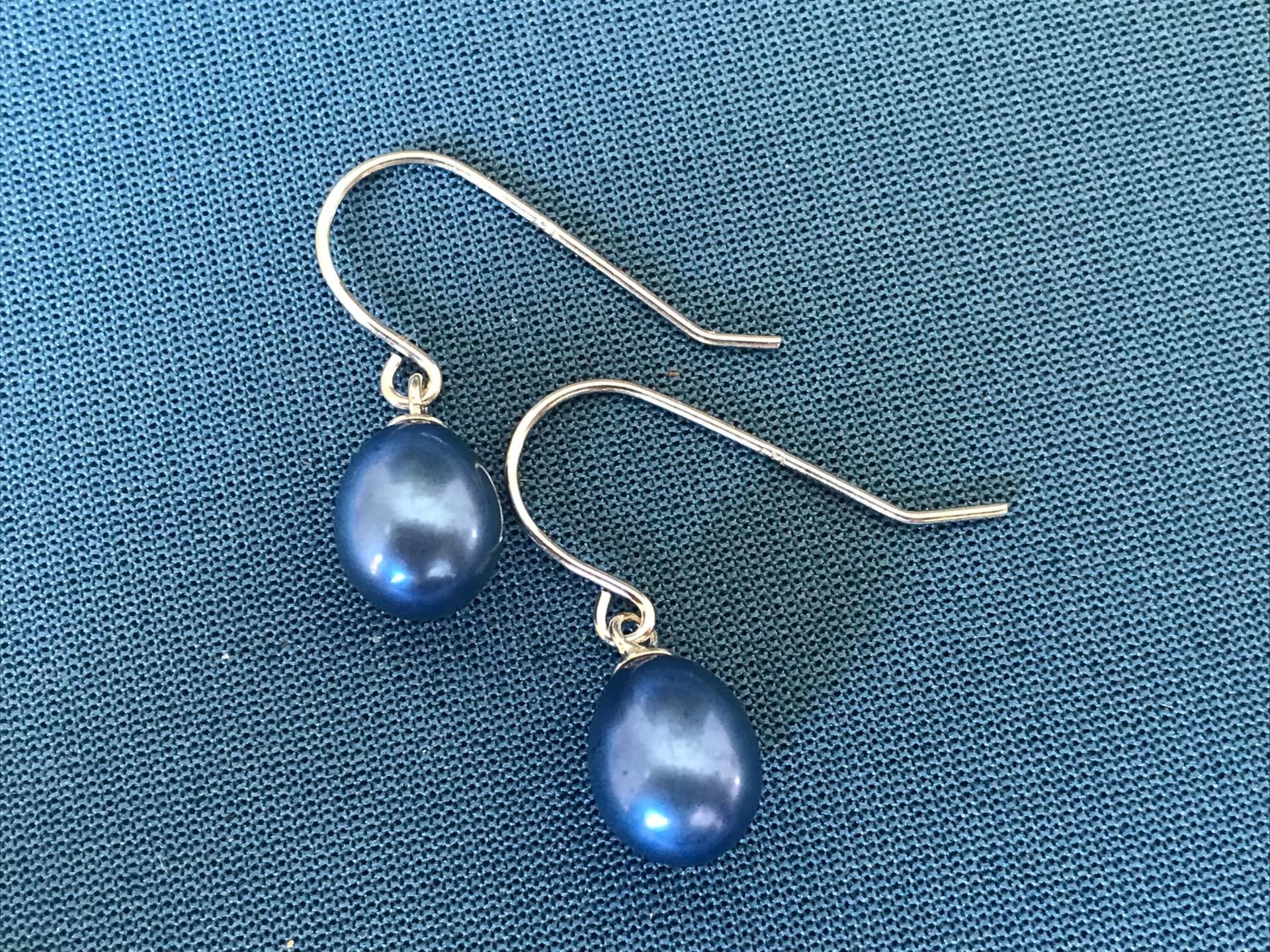 Pearl Peacock Farbe Süßwasser-Tropfen Sterling Silber Ohrringe Pearl Peacock Farbe Süßwasser-Tropfen Sterling Silber Ohrringe von BUTLERSSILVER